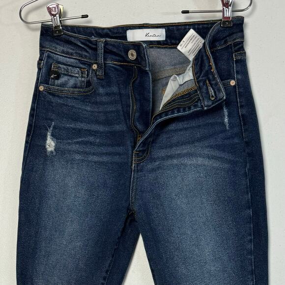 KanCan Ankle Skinny Jeans 9/26 High Rise Distress Blue Dark Wash Phoenix KC8567D - Picture 5 of 14